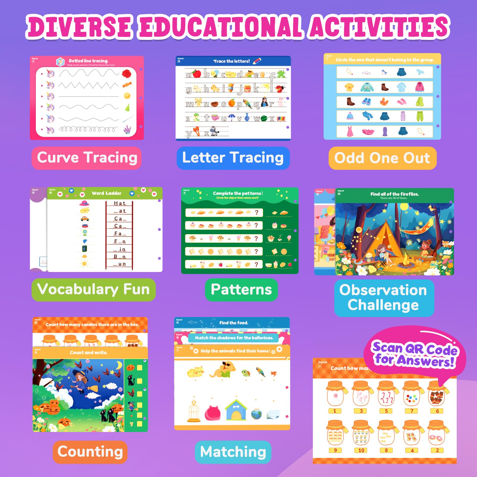 JoyCat Seek & Find dry erase cloth for quick wipe-and-repeat learning sessions