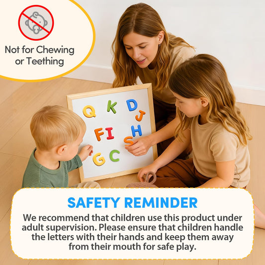Kids' hands hold JoyCat silicone letters for tactile learning.