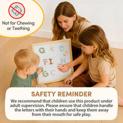 Close-up of JoyCat letters with soft silicone, safe for small hands.