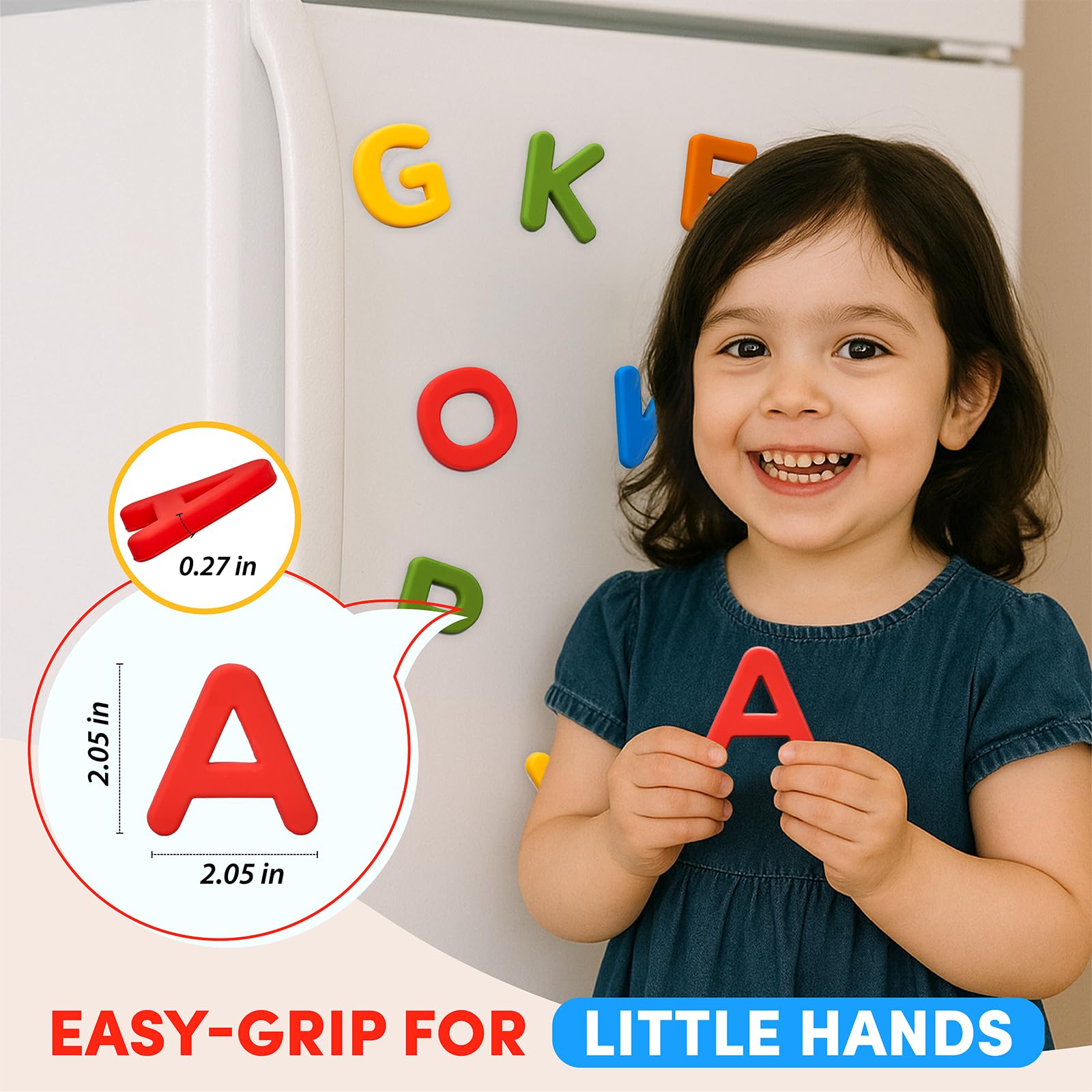 Five-color JoyCat magnets support color recognition during play.