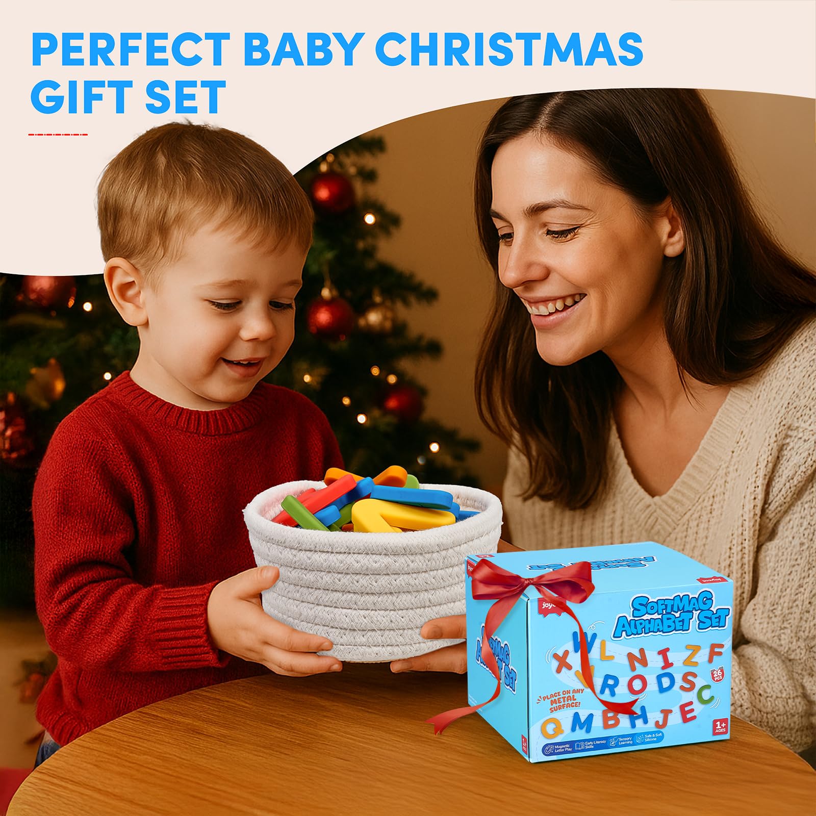 Gift-ready JoyCat alphabet magnet set sparks curiosity for kids.