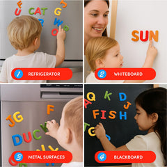 Close-up of JoyCat letters with rounded edges for safe handling.