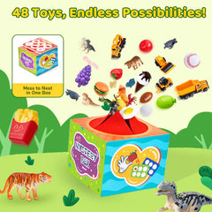 JoyCat sorting toys toddlers playing, child hands-on with blocks encouraging exploration.