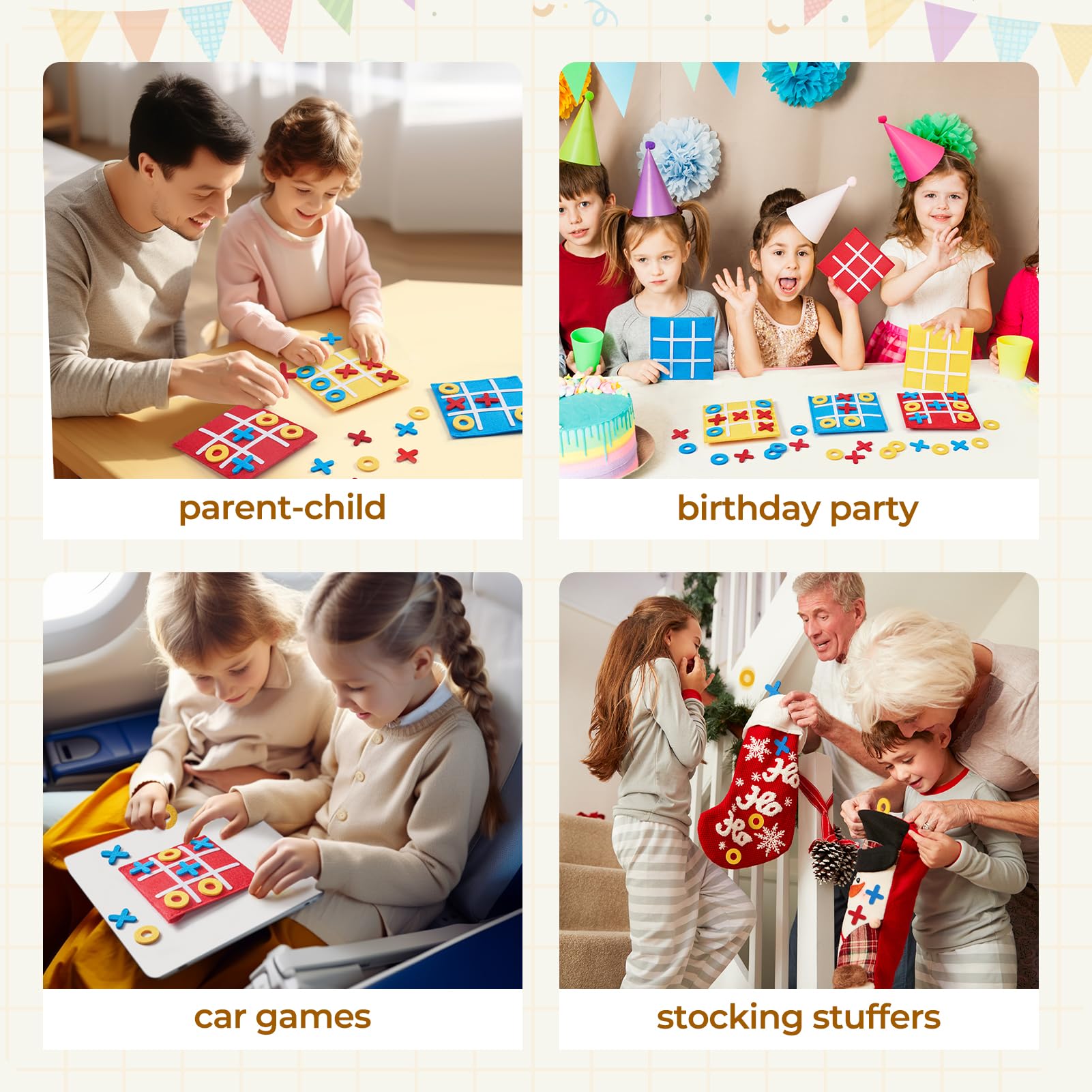 JoyCat Tic Tac Toe bag-back doubles as a versatile second gameboard.