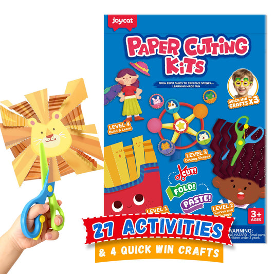 JoyCat toddler scissor level 1 snips for beginner motor skills.