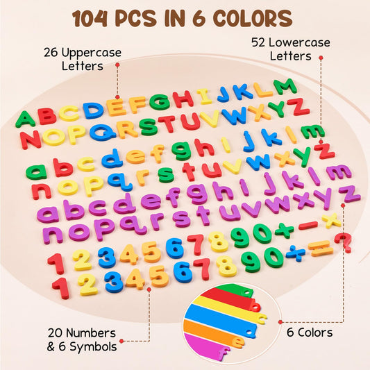 JoyCat upgraded grip magnetic letters and numbers for easy handling by toddlers.