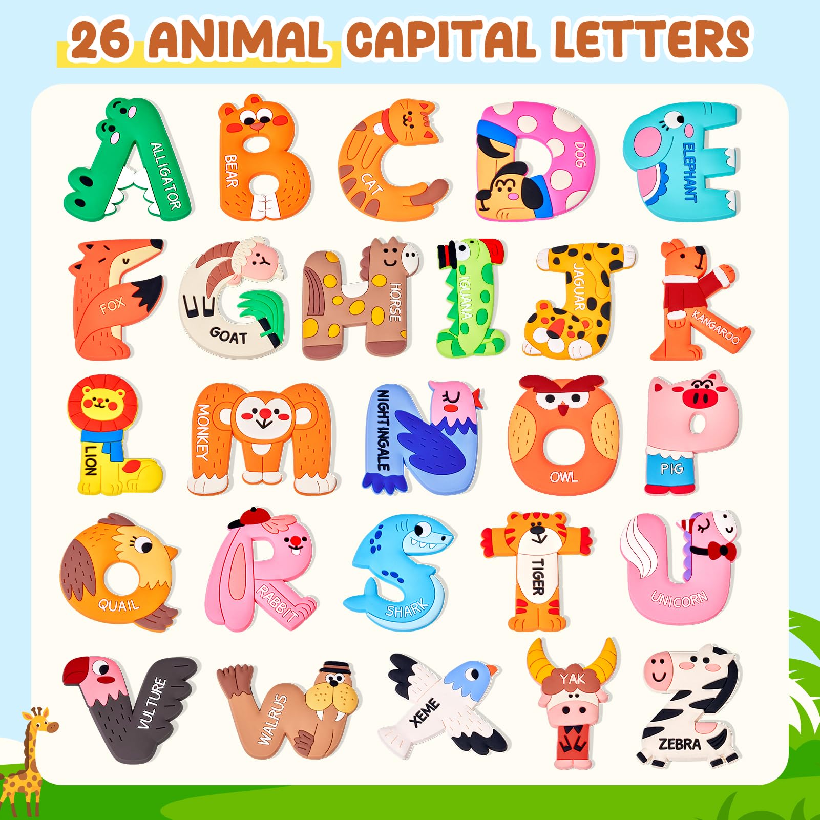 JoyCat uppercase letters set aids toddler spelling and word-building on the fridge