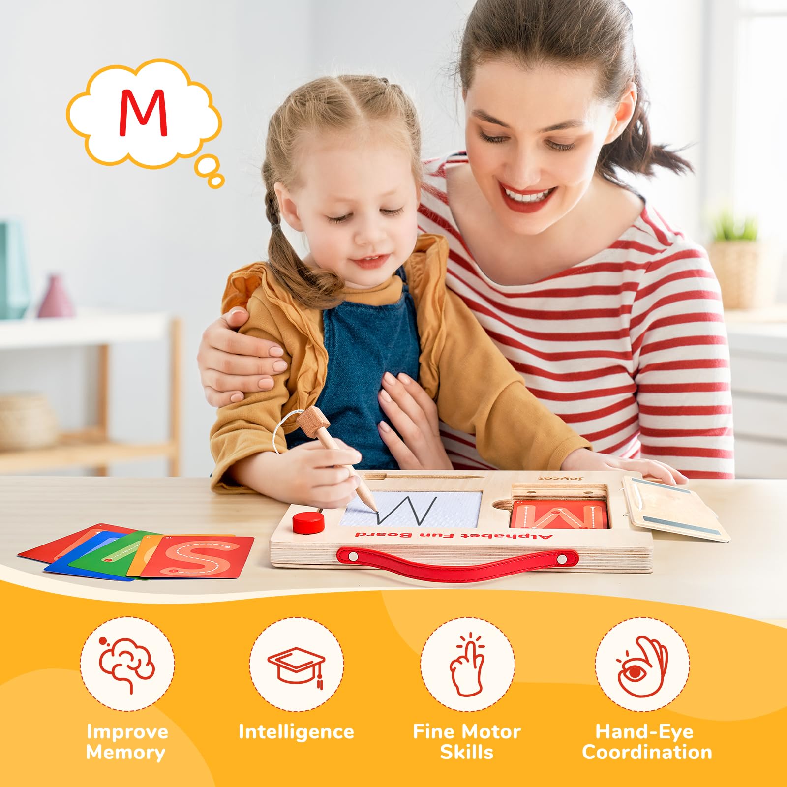 JoyCat tracing board with smooth edges ensures safe play and exploration