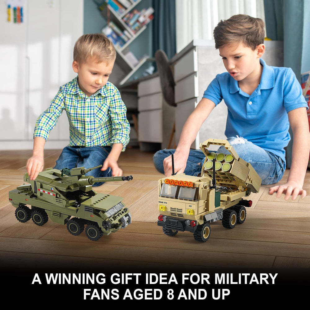 JOYCOLI build-set-contents—authentic parts for varied military vehicle construction.