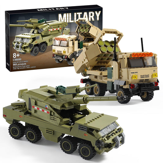 JOYCOLI HIMARS rocket launcher—compact Lego-compatible build for imaginative STEM play.