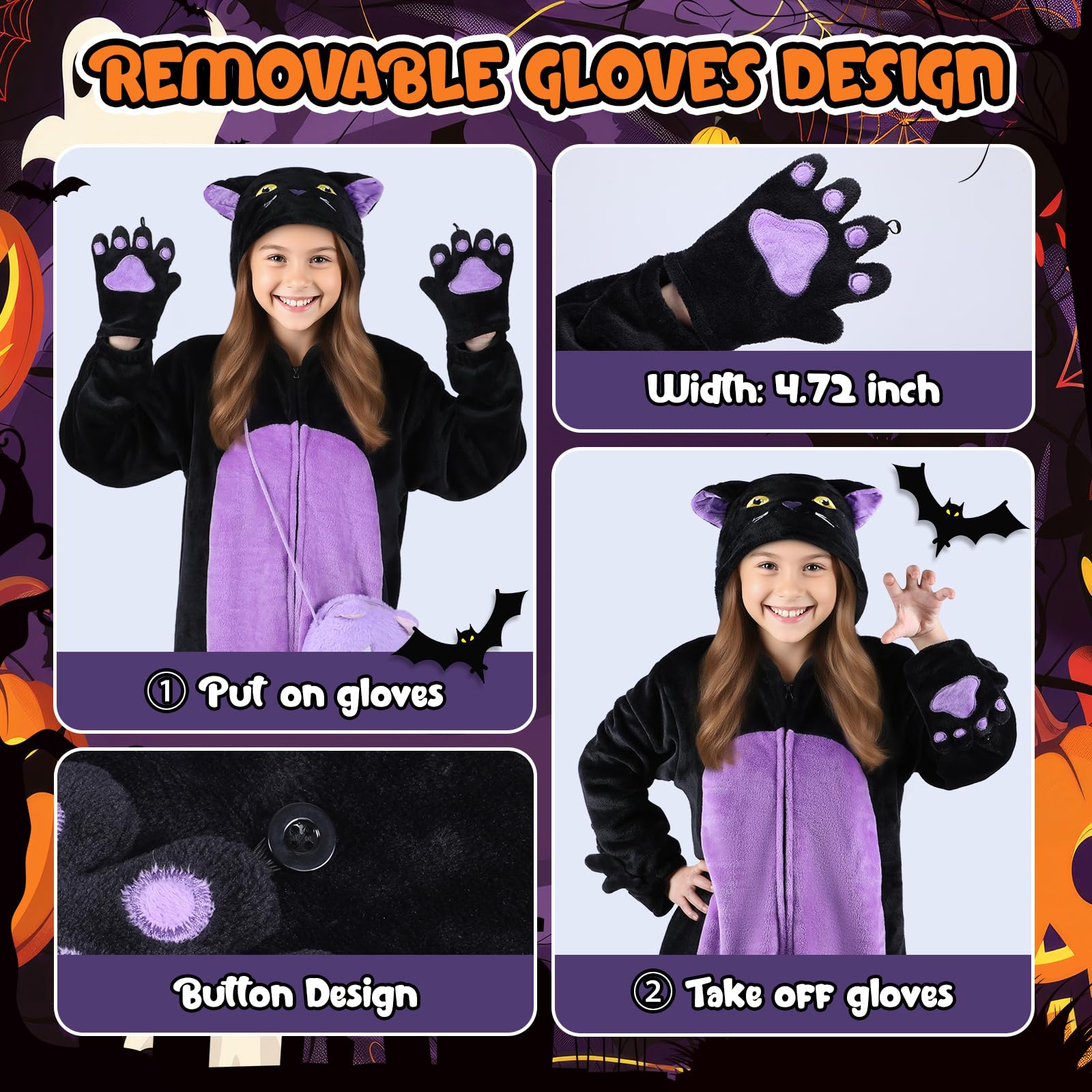 Joycover full-length zipper enables quick changes during festive events.