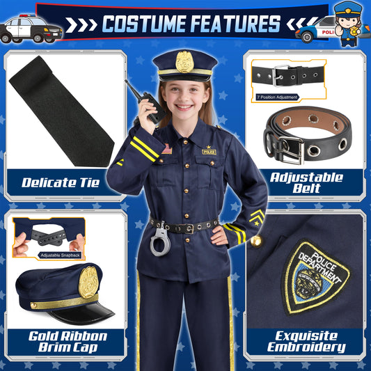 Joycover kids police hat completes an authentic dress-up look for events.