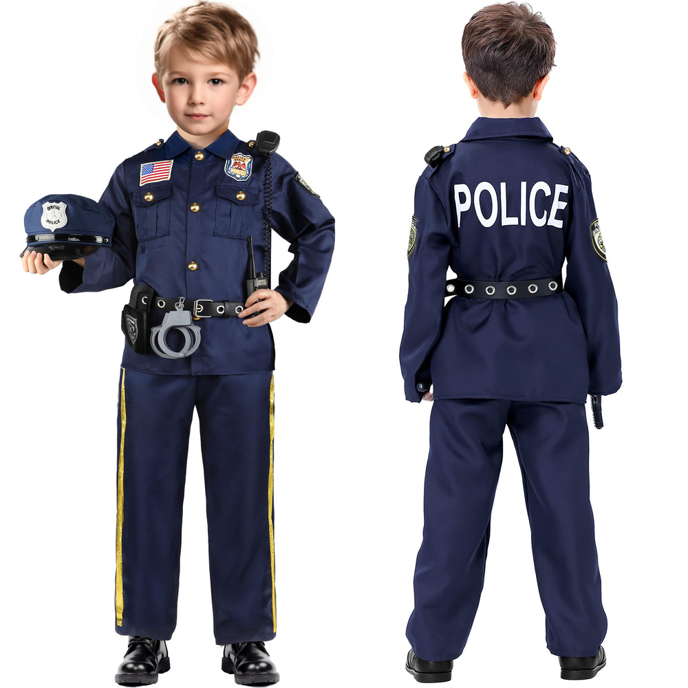Joycover police officer costume pants provide comfortable stretch for active play