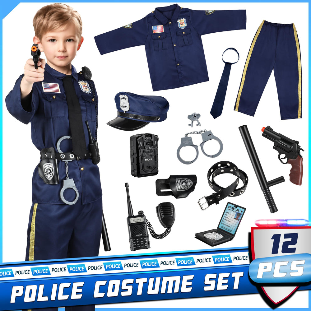 Joycover police shirt costume with bright colors and soft fabric for comfort