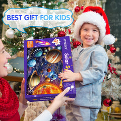 JOYZEXY kids engage with space puzzle, sparking imaginative learning.