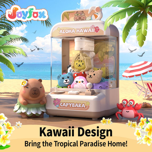 Joyfox Capybara mini claw machine side view highlighting soft decor appeal