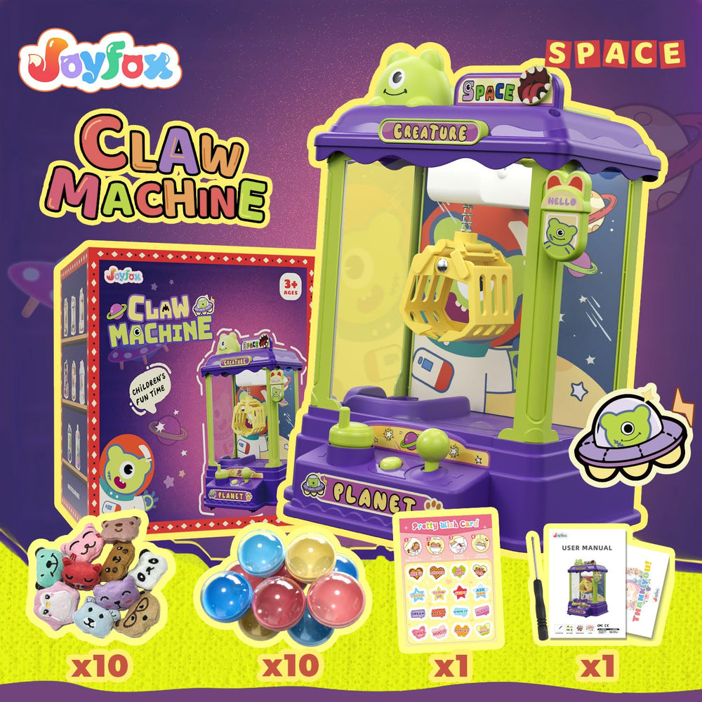 Joyfox claw machine shows a colorful exterior, enhancing playroom appeal.