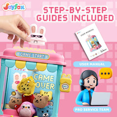 Joyfox mini claw machine features a mute button for gentle, distraction-free fun