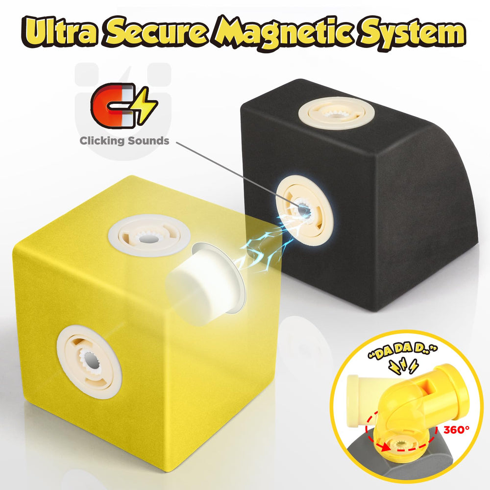 Close-up of magnets sealed inside soft EVA foam with a crisp clicking sound.