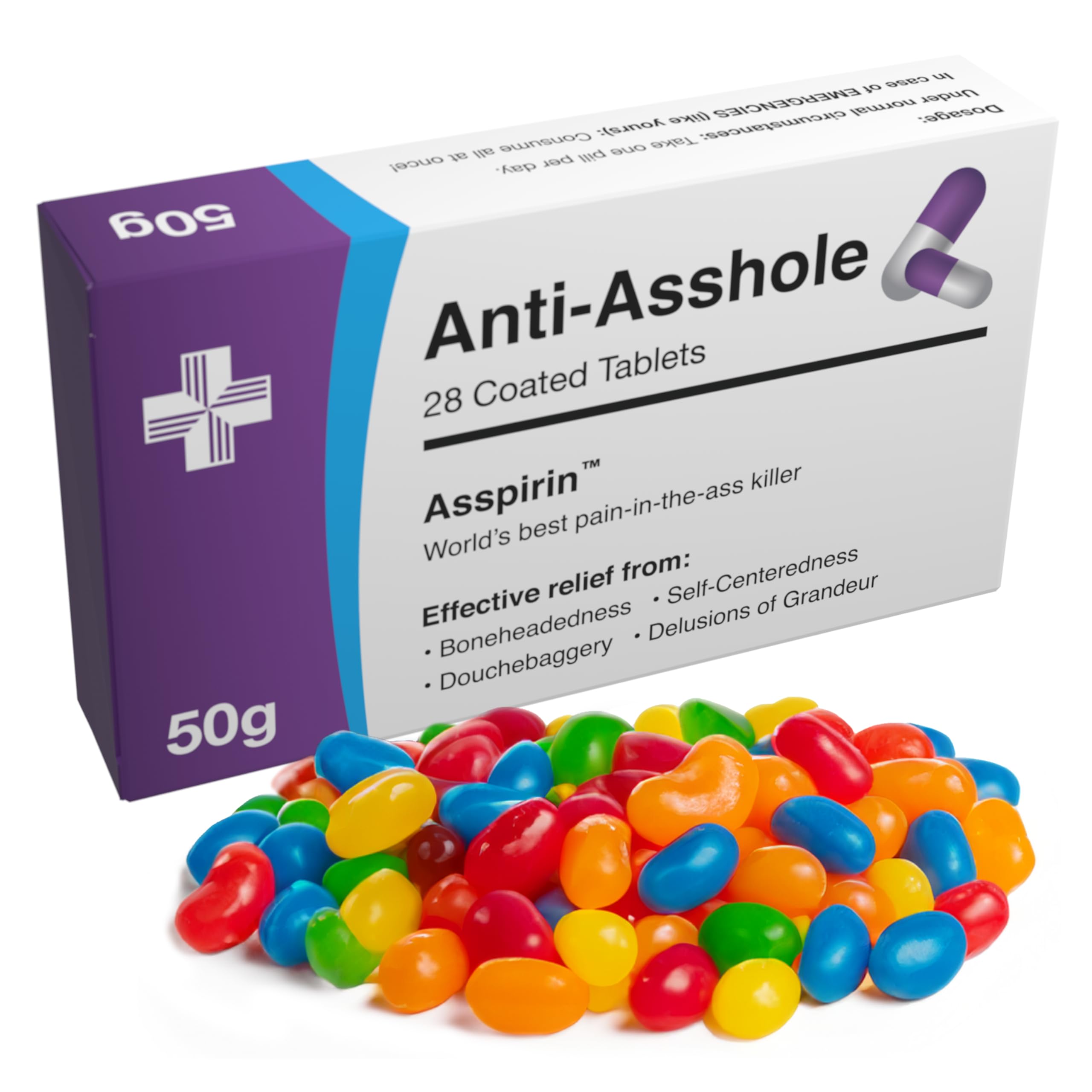 Joyful Clan joke pill box candy packaging for a memorable office prank and laughter.
