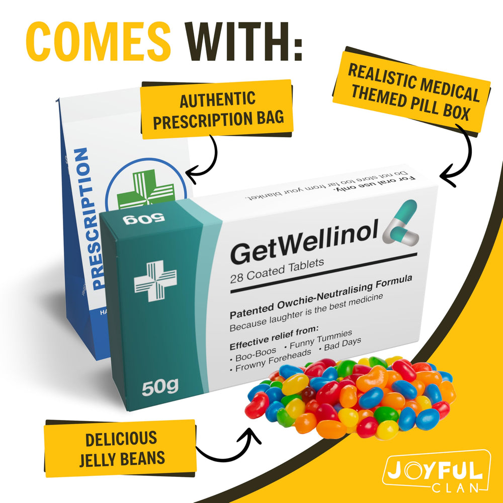 Bright jelly beans from Joyful Clan GetWellinol in a clear packet view.