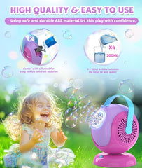 Joyfuture bubble solution 300ml reservoir enables longer bubble sessions.