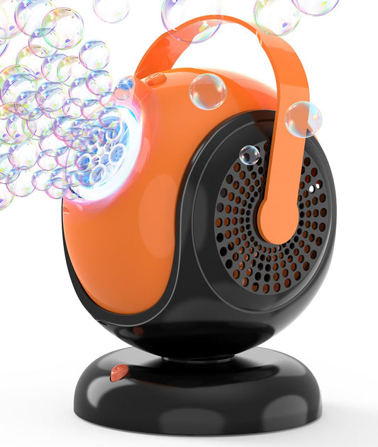 Joyfuture Halloween Bubble Machine with 360° rotation creates a magical outdoor atmosphere.