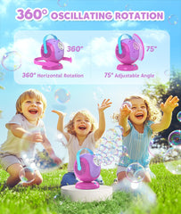 Joyfuture kids bubble machine outdoor setup ideal for birthdays and parties.
