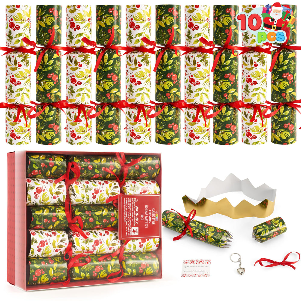 JOYIN 10-pack Christmas no-snap party favors ready for festive tables.
