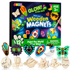 JOYIN 12 glow-in-the-dark wooden magnets for creative decoration and gifts