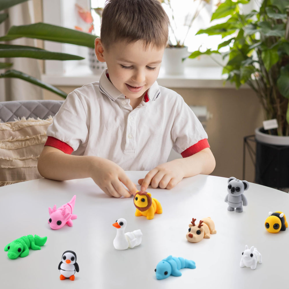 JOYIN 12-pcs 3D printed animals set: lions bring bold character to play corners and gift tables