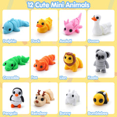 JOYIN 12-pcs 3D printed animals set: koalas inspire cuddle-worthy display and fine motor engagement