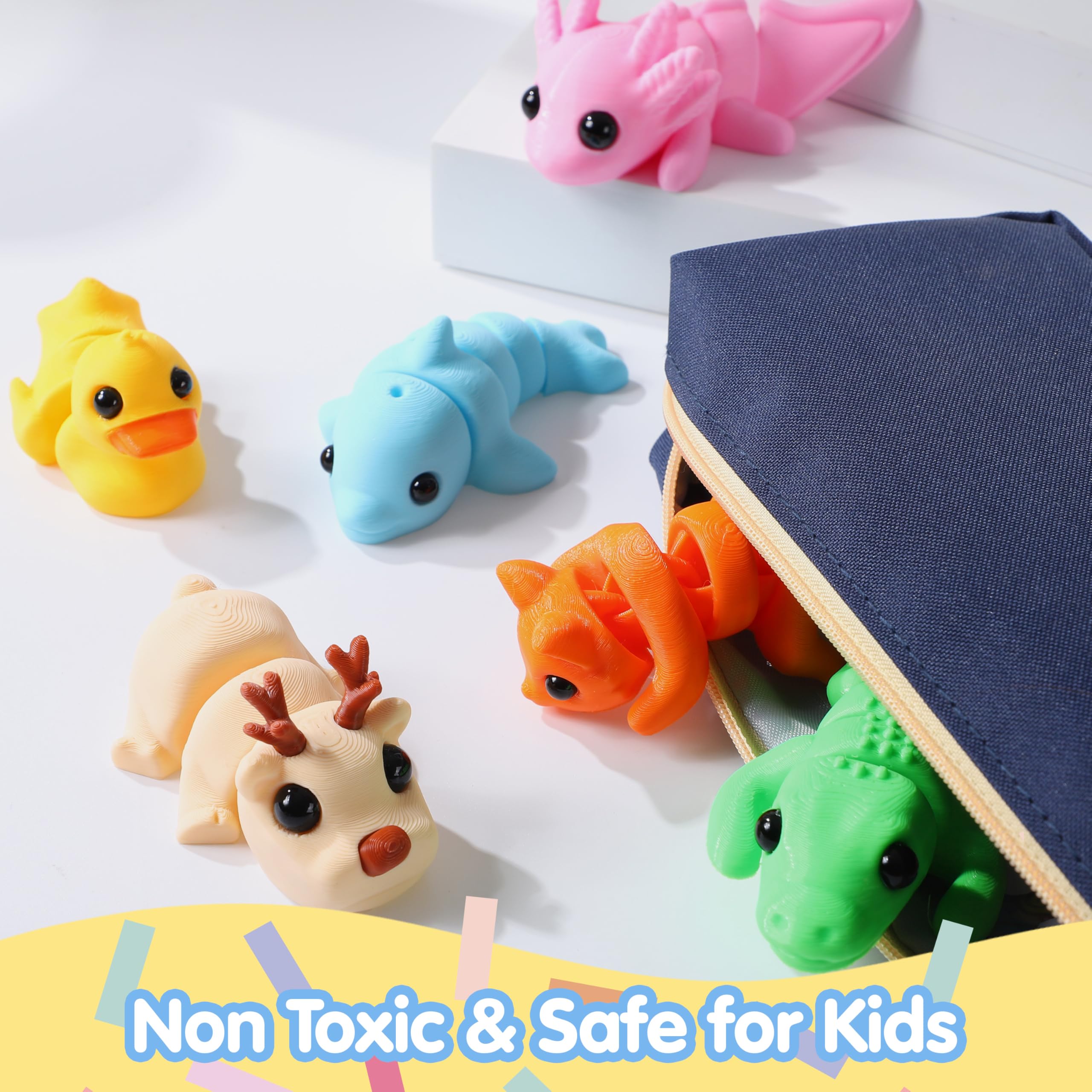 JOYIN 12-pcs 3D printed animals set: penguins add playful charm to shelves and sensory exploration