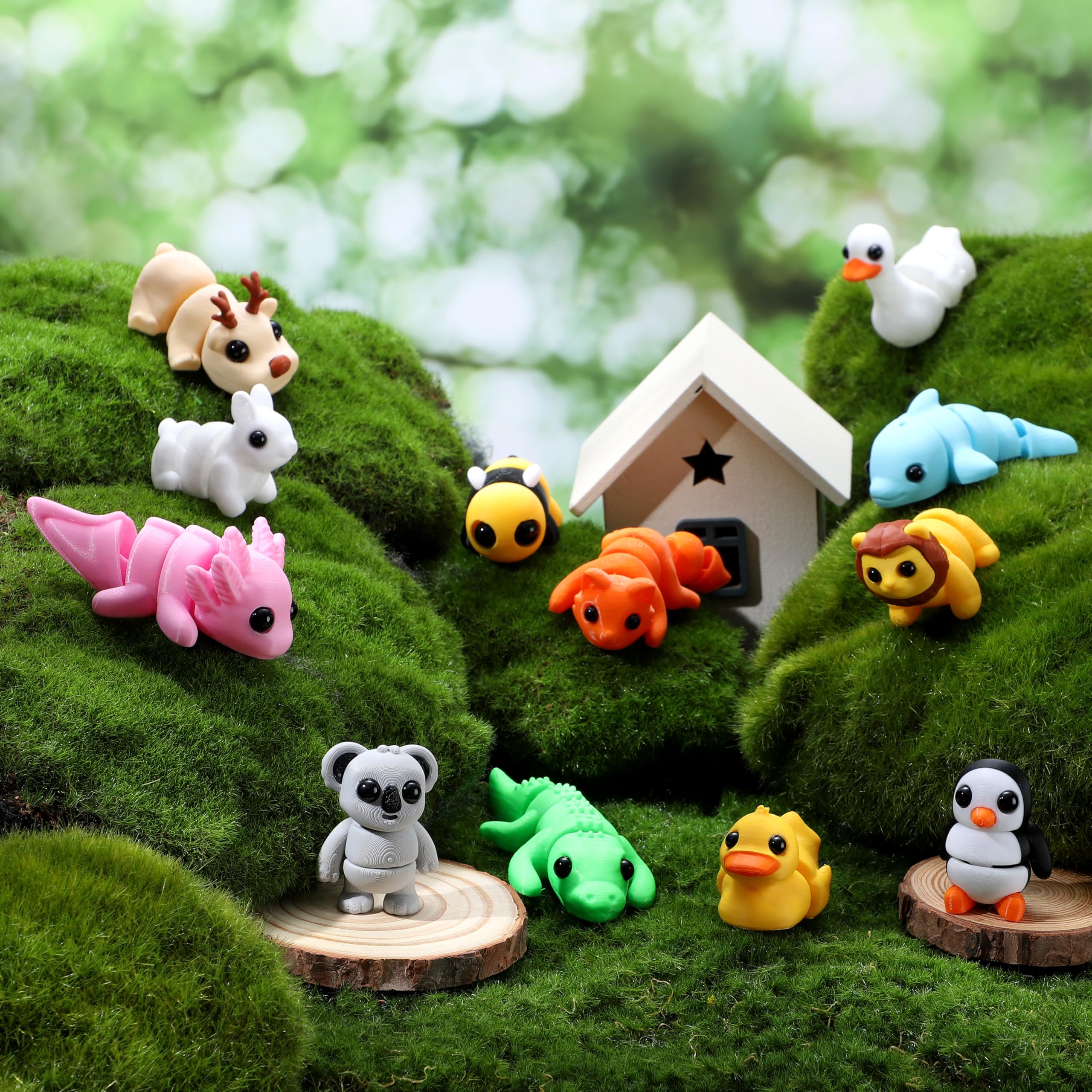 JOYIN 12-pcs 3D printed animals set: reindeer deliver festive flair for holidays and year-round decor