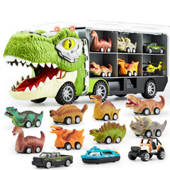 JOYIN 13-in-1 dinosaur truck with carrier promotes imaginative play and fine motor skills.