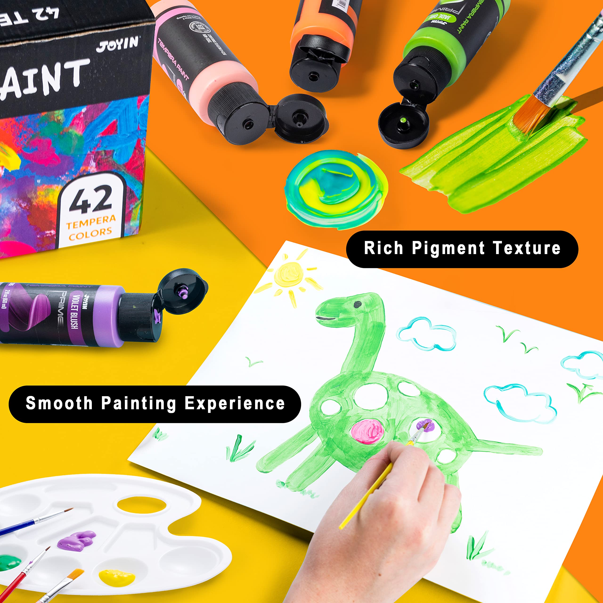 JOYIN includes 15 brushes and 4 palettes for complete painting setups.