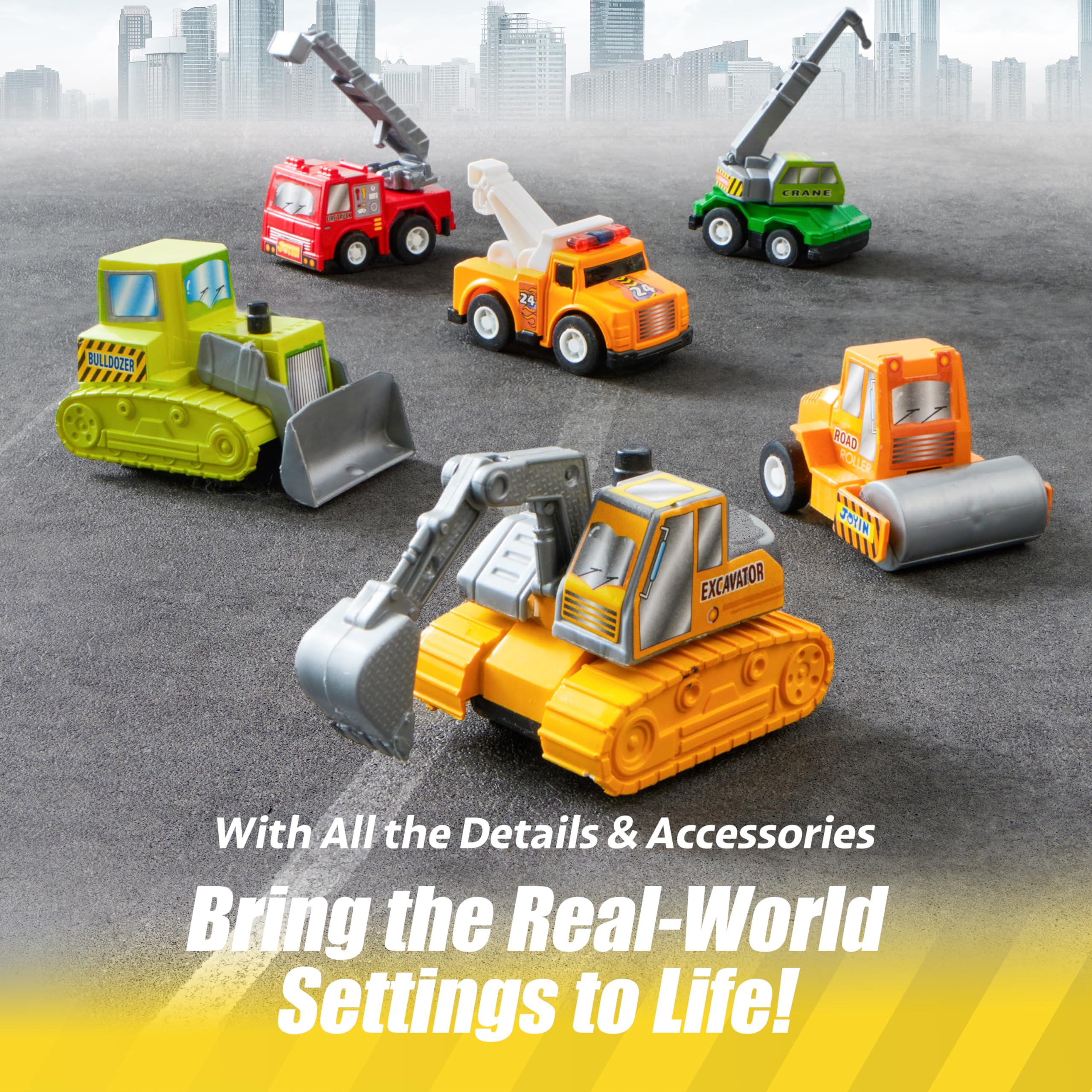 JOYIN transport truck pull-back vehicle encourages storytelling and motor skill use