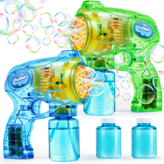 JOYIN 2 bubble guns blaster kit for easy, continuous bubble bursts at parties