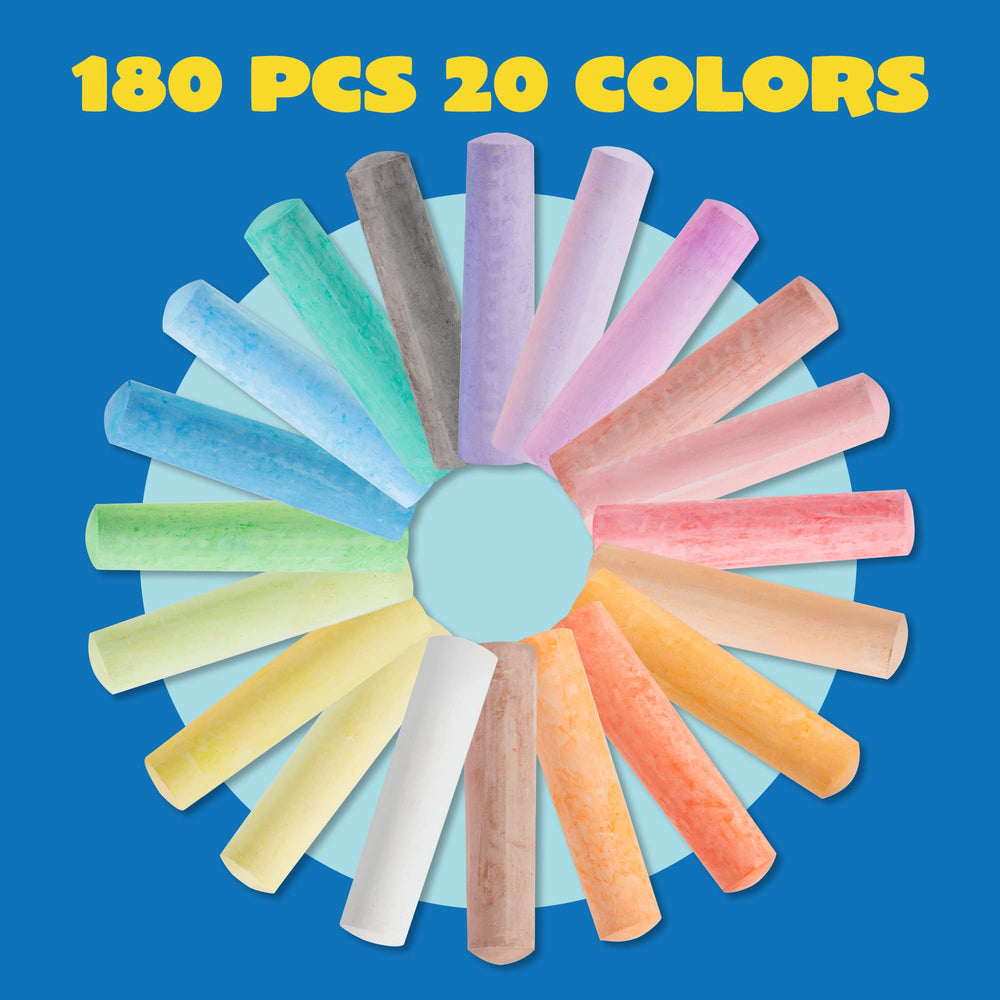 JOYIN 20 colors offer bold hues for backyard murals and chalkboard drawings.