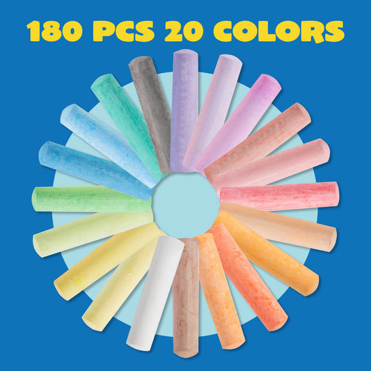 JOYIN 20 colors offer bold hues for backyard murals and chalkboard drawings.