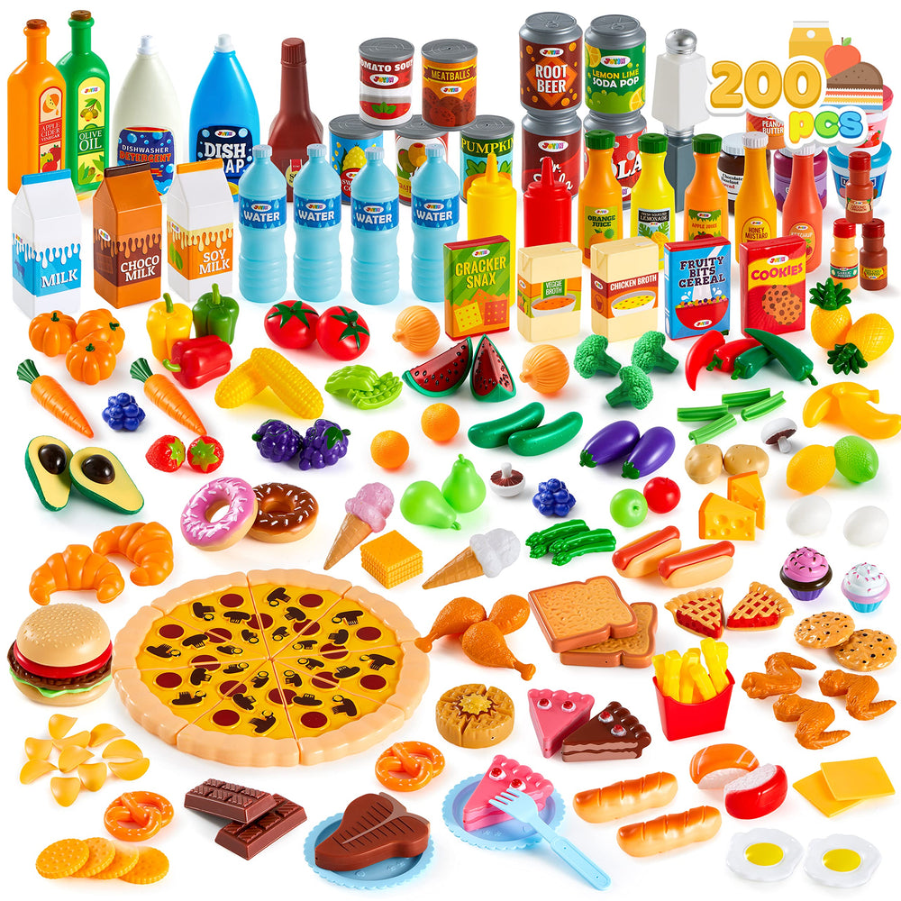 JOYIN 200-piece play food set front view for imaginative kitchen fun