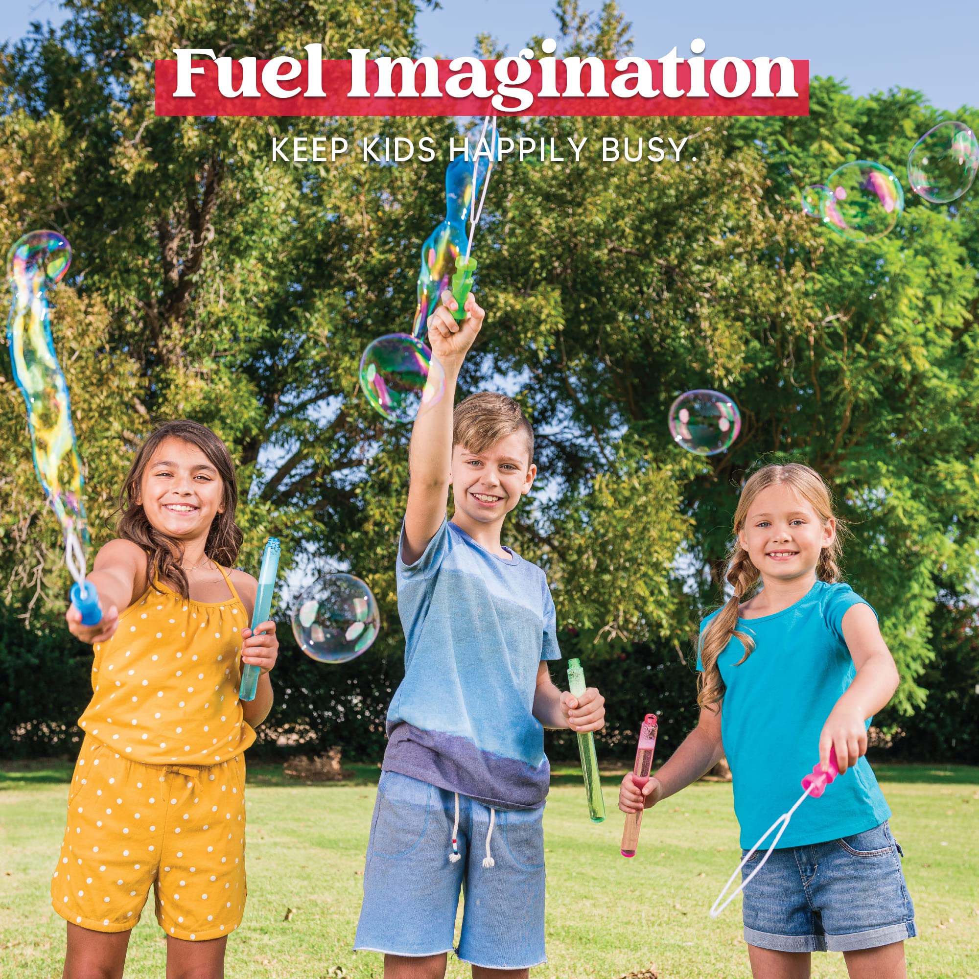 JOYIN 14.6-inch red wand for easy bubble creation, ideal for birthday parties.