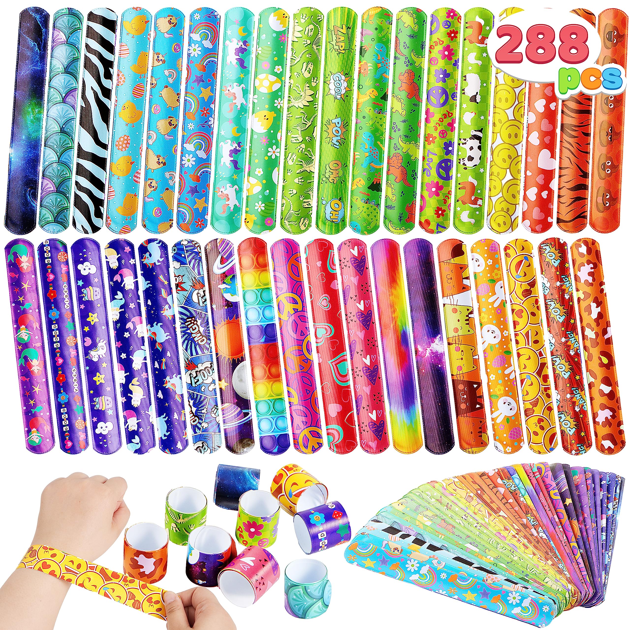 joyin 288-piece slap bracelets for party favors, gifts, and carnival prizes