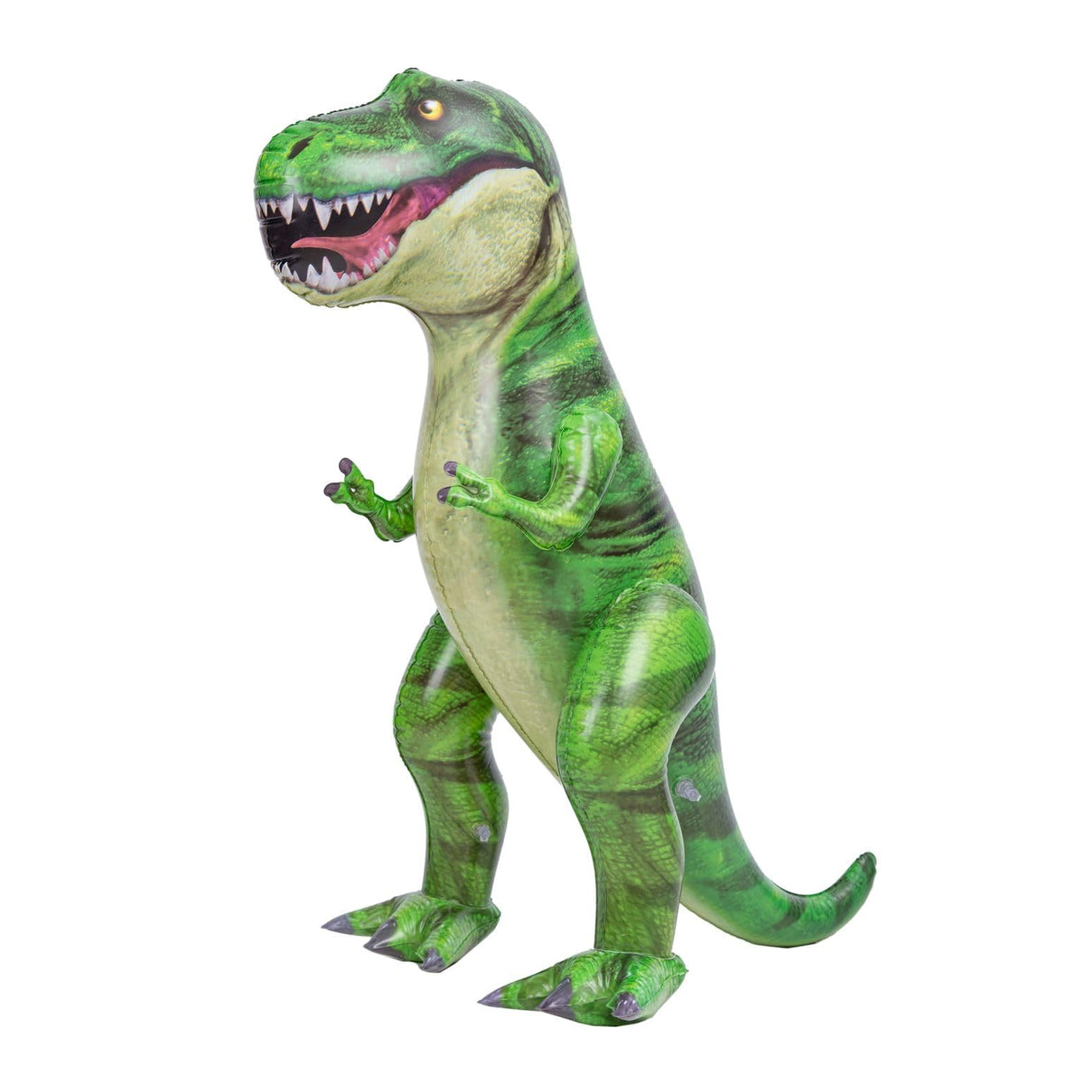 JOYIN 30-inch T-Rex inflatable stands upright for striking party decorations.
