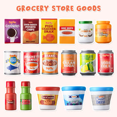 JOYIN 30Pcs play food cans with seasoning aids classification games