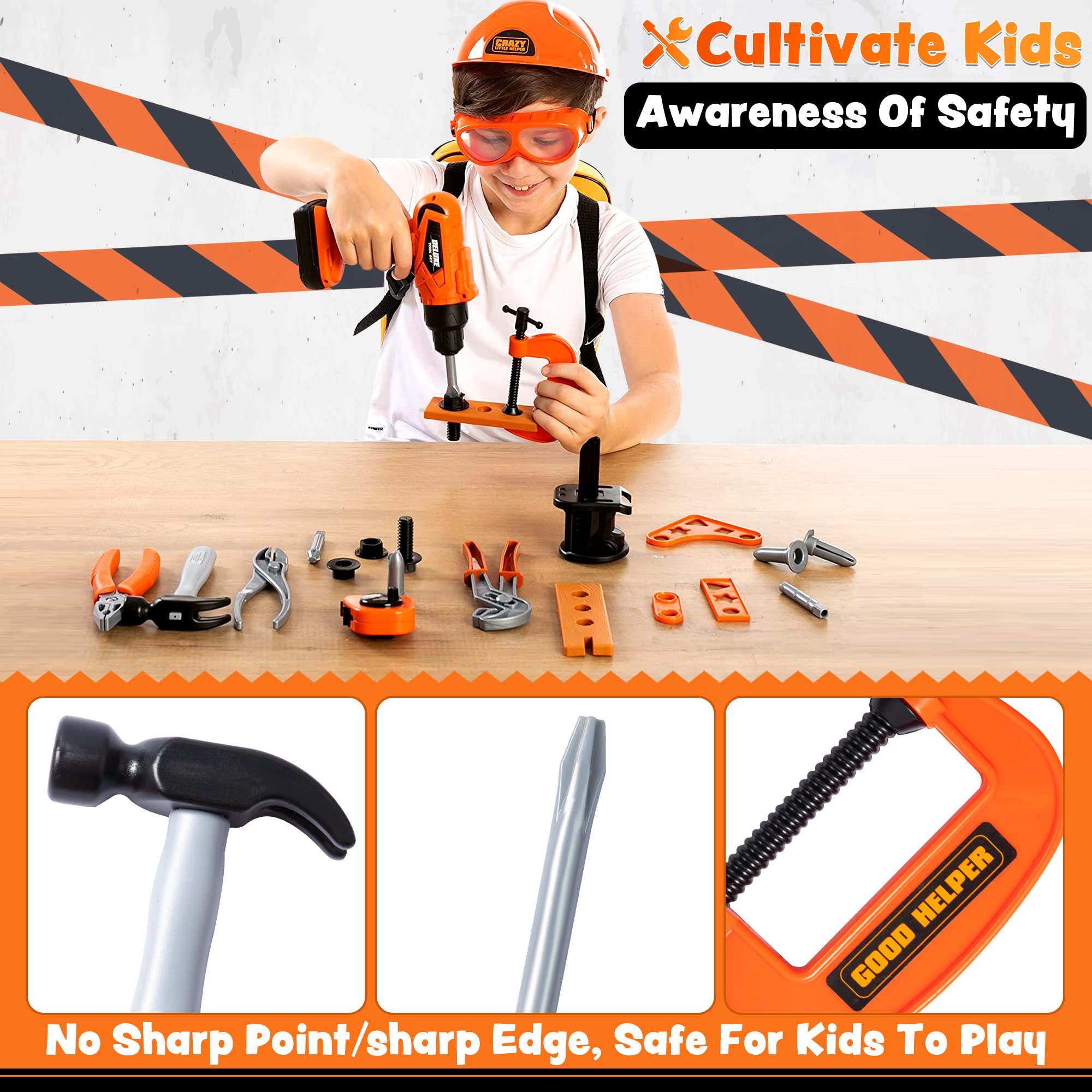 JOYIN power drill toy with auto-rotating chuck for realistic play.