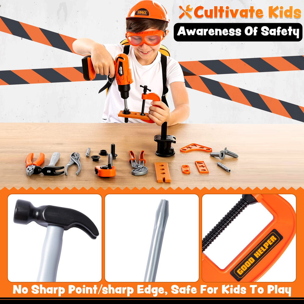 JOYIN power drill toy with auto-rotating chuck for realistic play.
