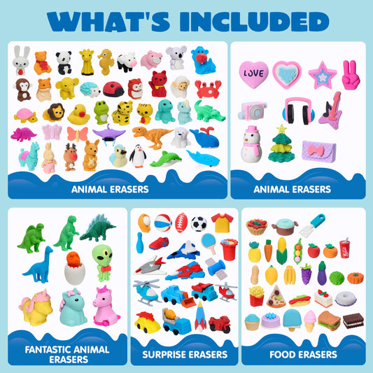 JOYIN 3D animal erasers bright colors help kids recognize shapes while practicing writing
