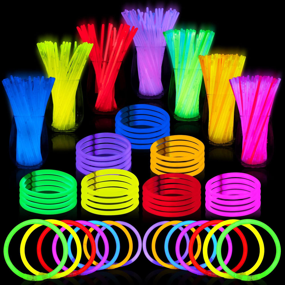 JOYIN 400-pcs 8in glowsticks pack in vibrant colors for party lighting