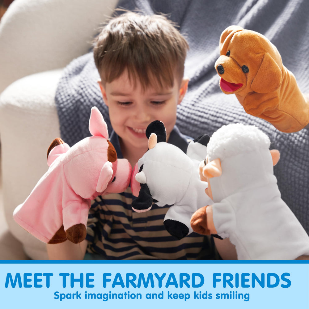 JOYIN dairy cow puppet; washable material supports easy cleanup after playtime